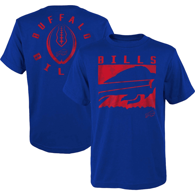 Men's Buffalo Bills Blue Preschool Liquid Camo Logo T-Shirt